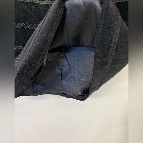 Marisa Christina Vintage Black Velvet Ribbon Trimmed Side Zip Lined Skirt Size 6 - Picture 4 of 9